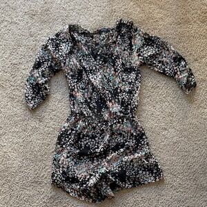 ANGL Black Floral Romper